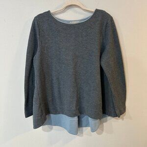 Joan Vass Gray Crew Neck Sweater